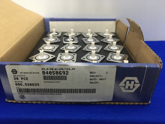 1 BOX OF QTY 20 HUBER+SUHNER ® 23_N-50-0-195/133_NY 515-6001-1050 RF CONNECTORS