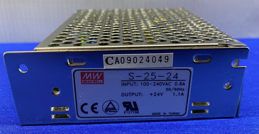MW / MEAN WELL S-25-24 INPUT:100-240VAC 0.6A 50/60HZ / OUTPUT:+24V 1.1A