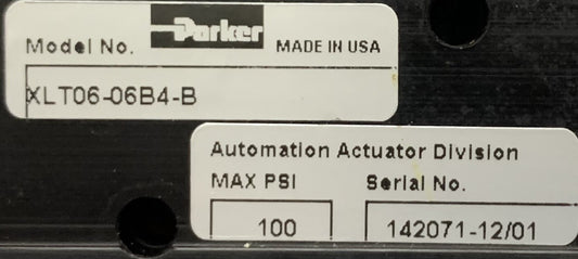 GEBRAUCHT - PARKER XLT06-06B4-B XLT-SERIE SCHUBLADE MAX. PSI 100