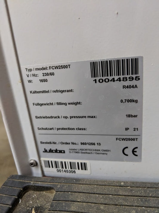 JULABO FCW2500T KOMPAKT-UMWÄLZKÜHLER, MUSS MÖGLICHERWEISE NACHGELADEN WERDEN, KÜHLER