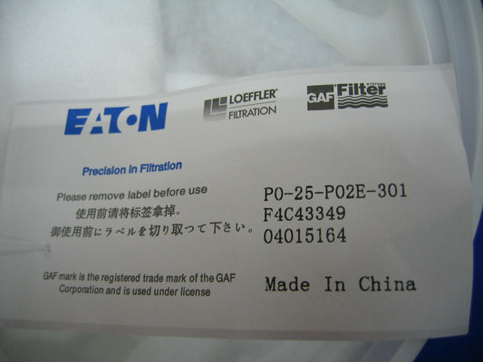 EATON LOEFFLER FILTRATION SYSTÈMES DE FILTRES GAF PO-25-PO2E-301 SAC EN FEUTRE F4C43349