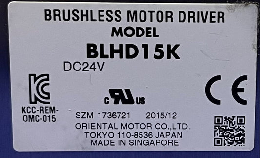 VEXTA ORIENTAL MOTOR BRUSHLESS MOTOR DRIVER BLHD15K DC24V - LOT OF QTY 3