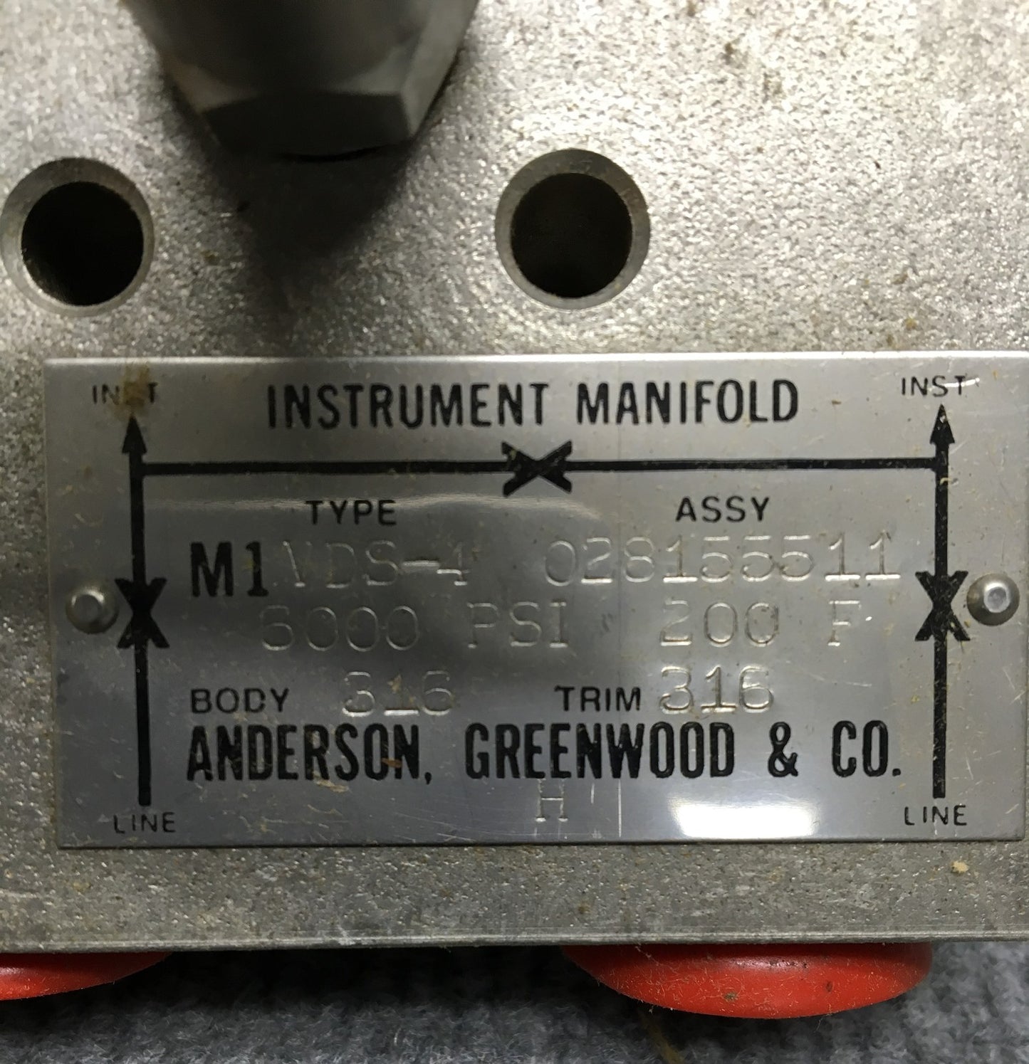 KEYSTONE ANDERSON GREENWOOD TYCO M1VDS-4 02-8155-511 028155511 6000PSI MANIFOLD