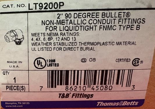 T&B THOMAS & BETTS FITTINGS LT9200P ELBOW 2” 90 DEGREE BULLET