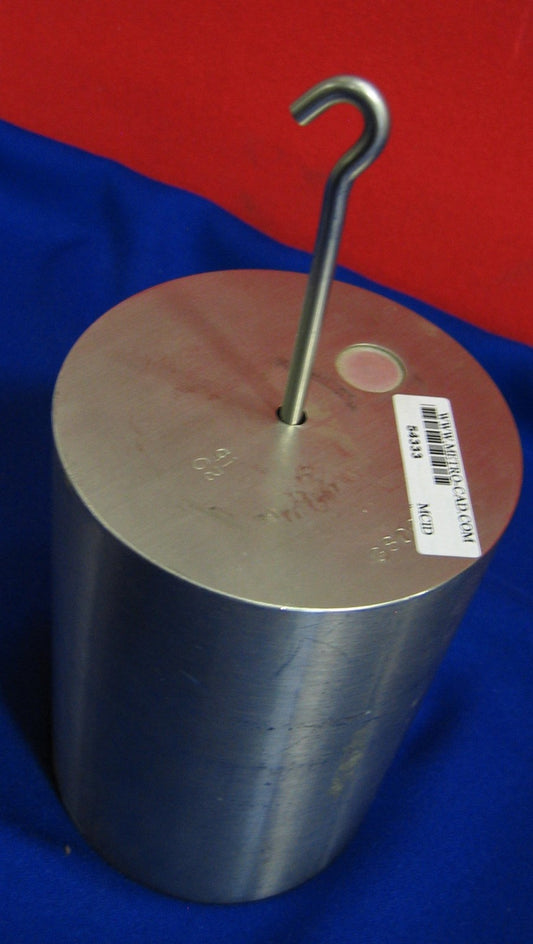 20 lb STAINLESS STEEL HANGING CALIBRATION WEIGHT USED