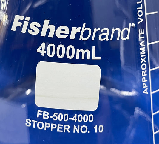 FISHERBRAND FB-500-4000 ERLENMEYER FLASK 4000mL NARROW - QTY 2