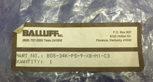 BALLUFF BOS-34K-PS-9-XB-M1-C3 10' KABEL PHOTOELEKTRISCHE SENSOR