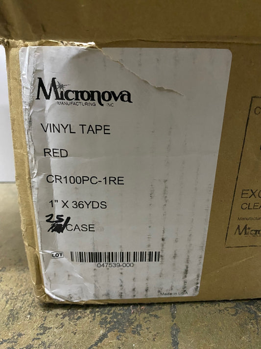 MICRONOVA CR100PC-1RE / CR100PC RED VINYL CLEANROOM TAPE 1" X 36YDS