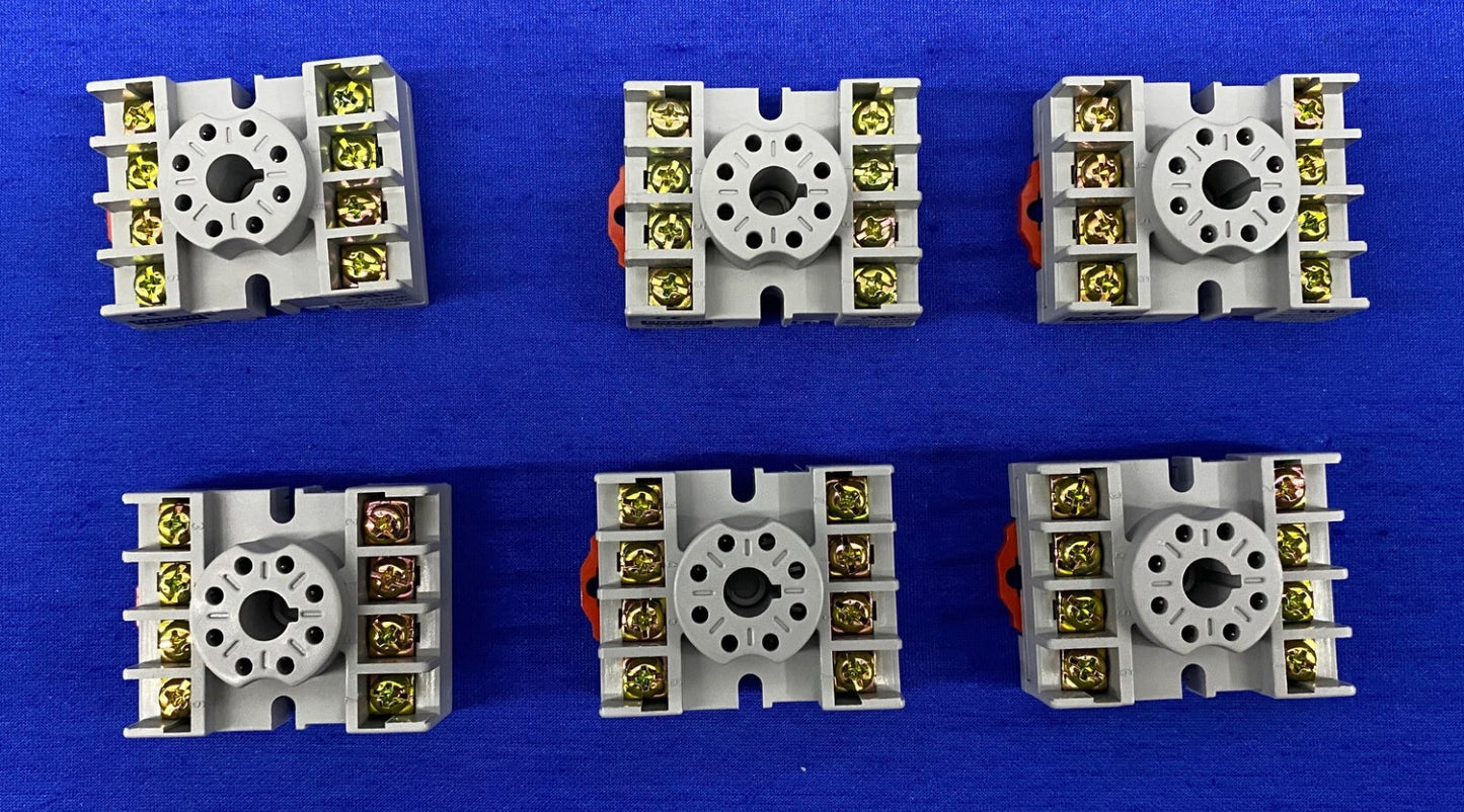 1 LOTTO QTY 6 - ZOCCOLO RELÈ MONTATO SU GUIDA DIN DAYTON ® 5X852M