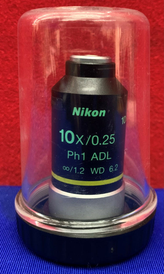 Nikon 10x/0,25 Ph1 ADL Infinite /1,2 WD 6,2 Mikroskopobjektiv