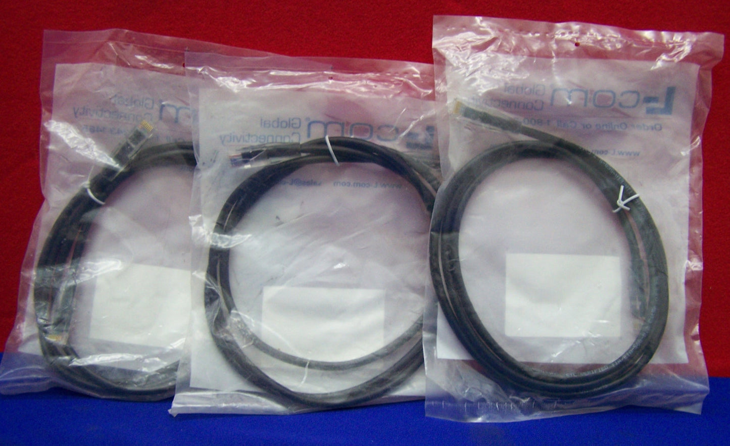 QTY 3 CAVI - L-COM GLOBAL CONNECTIVITY TRD815BLK-5 5E CAVO PATCH NERO 5 PIEDI