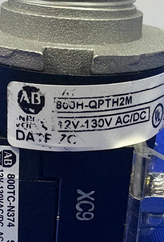 Allen Bradley 800H-QPTH2M SER D LED PILOT LIGHT HAZ LOC PUSH BUTTON & 800TC-N374