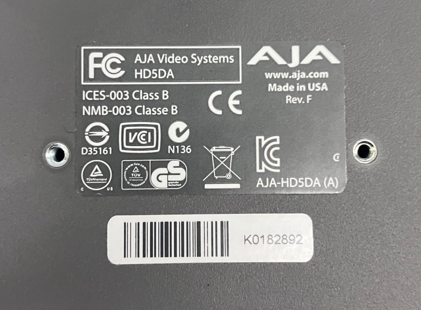 AJA HD5DA HD-SDI / SDI SERIËLE DIGITALE DISTRIBUTIEVERSTERKER