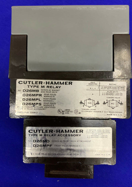 CUTLER-HAMER TYPE M RELAIS D26MB MET D26MD / D26MPF