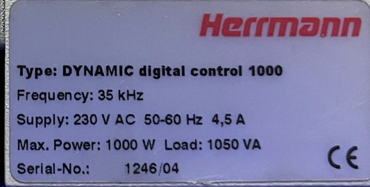 VOOR ONDERDELEN EN REPARATIE Herrmann DynamicDigital Control 1000 35kHz 230VAC