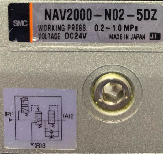 Lotto di 2 valvole di avviamento graduale SMC NAV2000-N02-5DZ 24 VDC 0,2~1,0 MPa