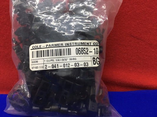 1 BAG OF 50 CLIPS COLE-PARMER / COLE PARMER 06852-10 T-CLIPS