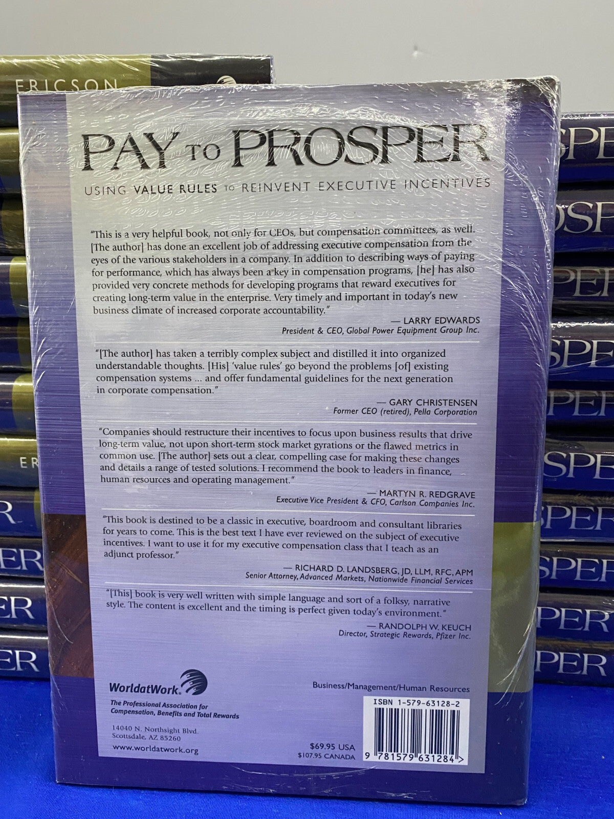 MUNDO EN EL TRABAJO "PAGAR PARA PROSPERAR" LIBRO DE TAPA DURA RICHARD N ERICSON - 1 LOTE CANTIDAD 22