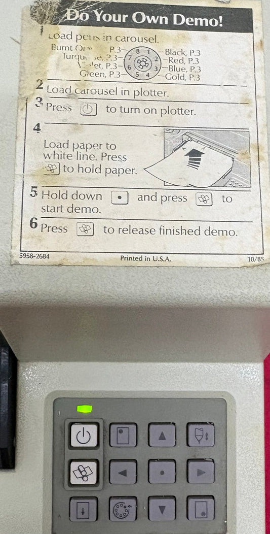 HP / HEWLETT-PACKARD COLOR PRO 7440A PLOTTER w/ POWER SUPPLY FOR PARTS REPAIR