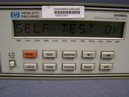 UNIDAD DE CONTROL/CONMUTACIÓN HP 3488A: CONMUTACIÓN DE SEÑAL DE CC DE 26,5 GHZ N.º DE SERIE 2719A-24873