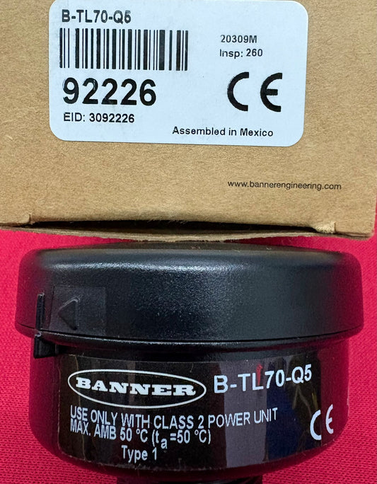 BANNER B-TL70-Q5 MODULAR TOWER LIGHT & CAP EID 3092226 92226