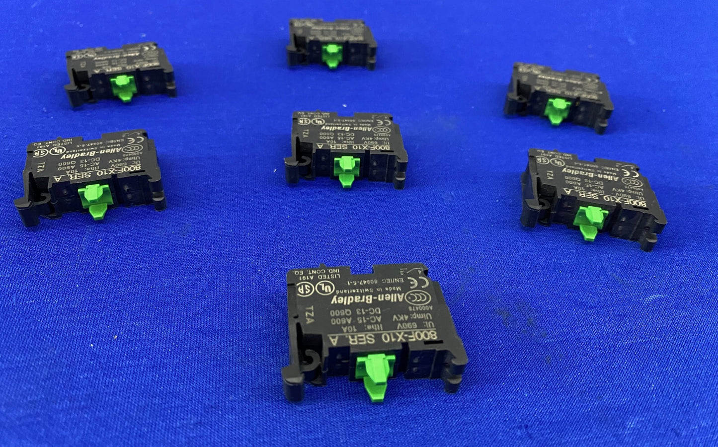 Allen Bradley AB 800F-X10 / 800FX10 SER A CONTACT BLOCK - 1 LOT QTY 7