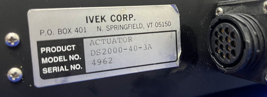 IVEK DS2000-40-3A LINEAR ACTUATOR 3AMP MICRO PUMP - FOR PARTS/REPAIR
