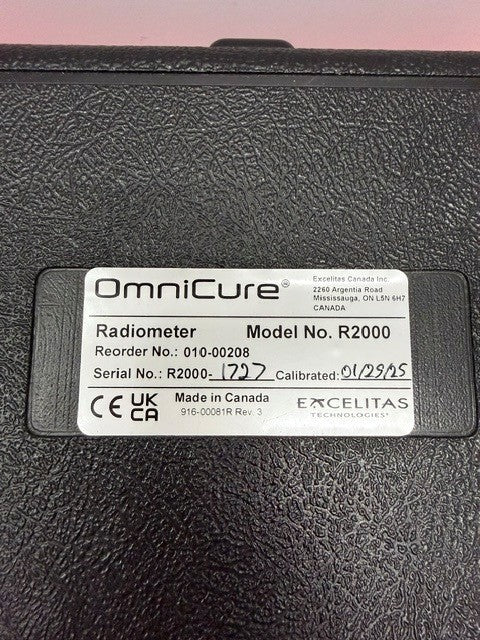 OmniCure R2000 Radiometer with 8mm, 5mm, and 3mm Adapters