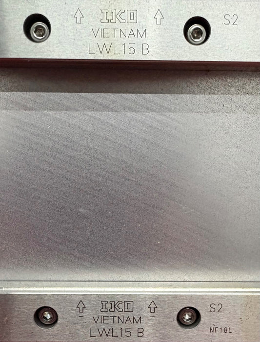 IKO QTY 2 LWL15B LINEAR GUIDE RAIL SLIDE BLOCK MOUNTED ON ALUMINUM PLATE