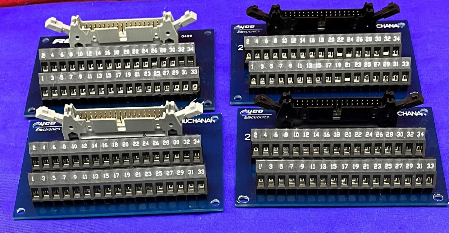 1 LOT DE 4 - Module d'interface de bornier 2M34FC (3-Tyco 1-RDI Brand)