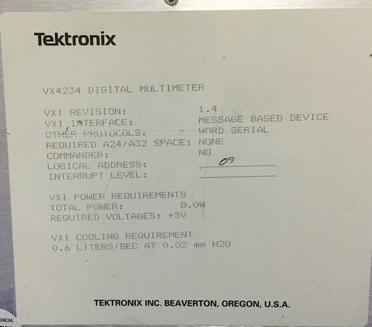 MÓDULO MULTÍMETRO DIGITAL TEKTRONIX VX4234 VXI REVISION