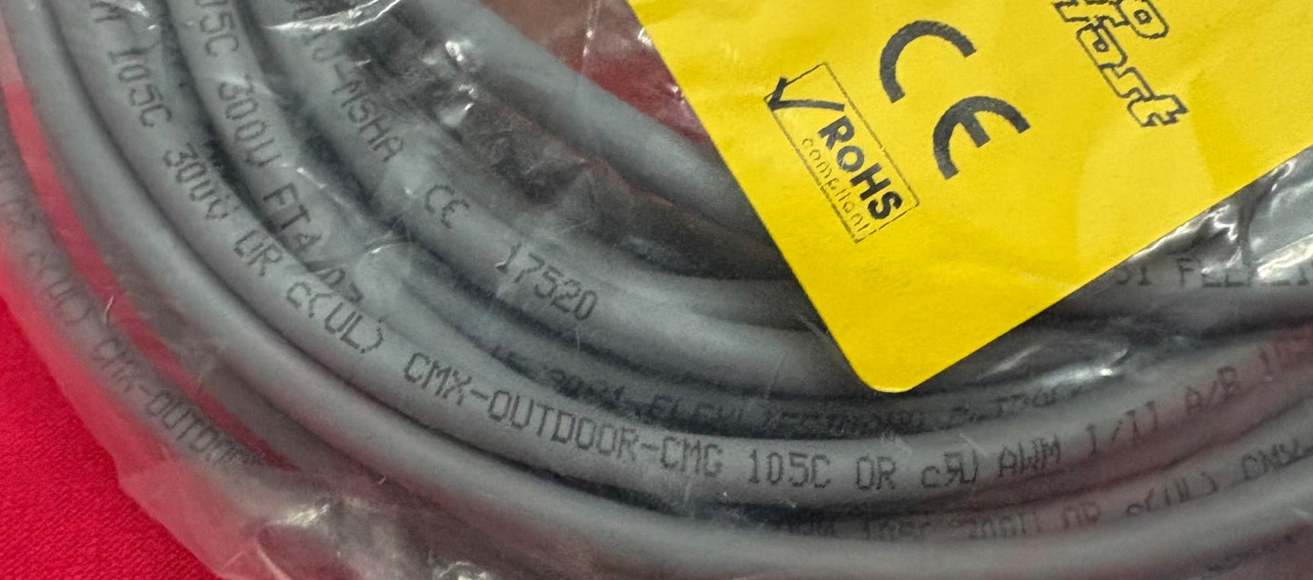 TURCK RK 4T-10 ID# U2160 CORDSET SINGLE ENDED (PIGTAIL) 3 WIRE 10 METER - QTY 2