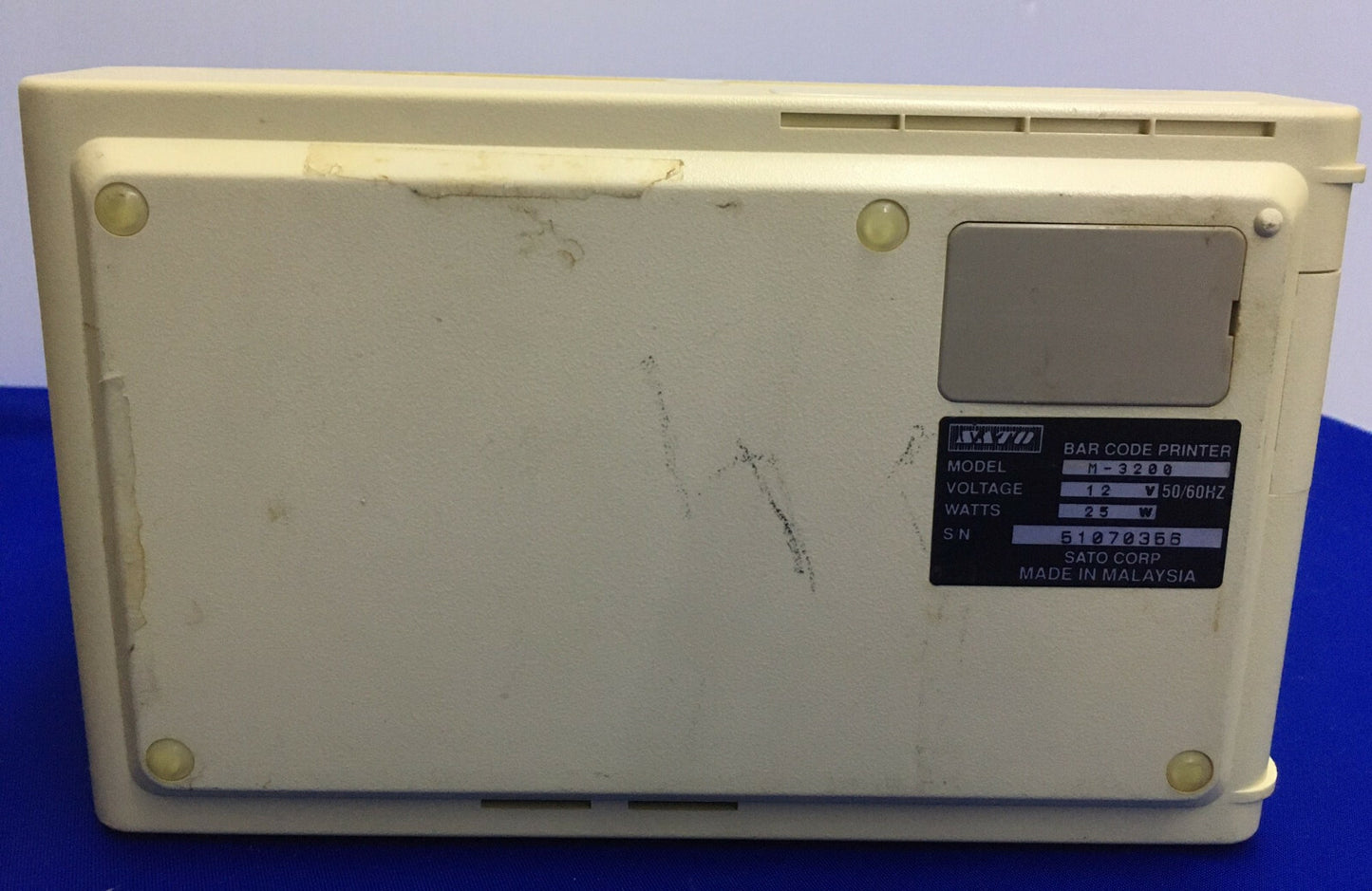QTY 2 - SATO CORP M-3200 BAR CODE PRINTERS FOR PARTS/REPAIR