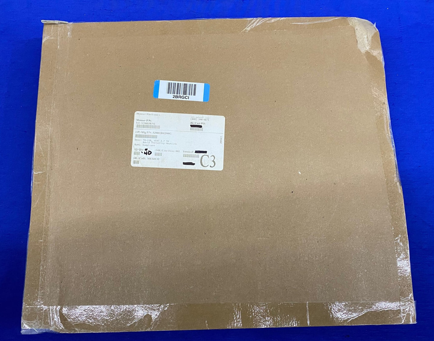 1 VERPAKKING VAN 40 - MOUSER ELECTRONICS 532-529802B25G KOELLICHAMEN KOELLICHAAM