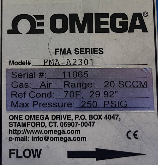 OMEGA ® FMA-SERIE FMA-A2301 MASSENDURCHFLUSSMESSER - OHNE STROMVERSORGUNG/NETZKABEL