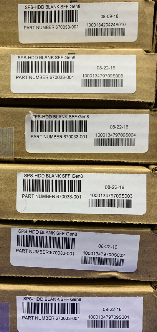 QTY 12 - 670033-001 / SPS-HDD Blank SFF Gen8 HARD DRIVE BLANK FILLER
