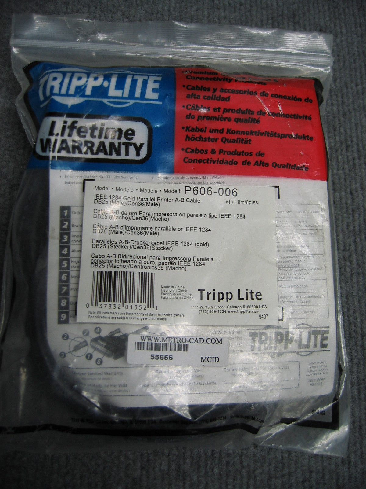 NUOVO TRIPP LITE TRIPP-LITE P606-006 IEEE 1284 GOLD CAVO PER STAMPANTE PARALLELA AB