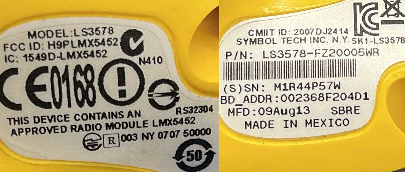 SYMBOL MOTOROLA バーコード スキャナー LS3578 充電ステーション STB3578 付き - 2 個セット