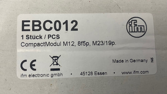 IFM EBC012 SPLITTER BOX/WIRING BLOCK M12 8 CONNECTOR OPENING