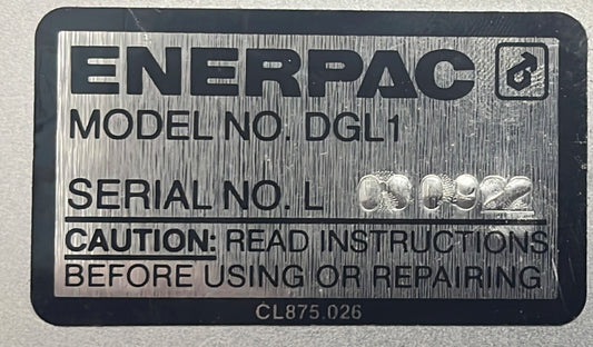 MANOMÈTRE NUMÉRIQUE ENERPAC DGL1 / DGL-1 10 000 PSI - POUR PIÈCES/RÉPARATION