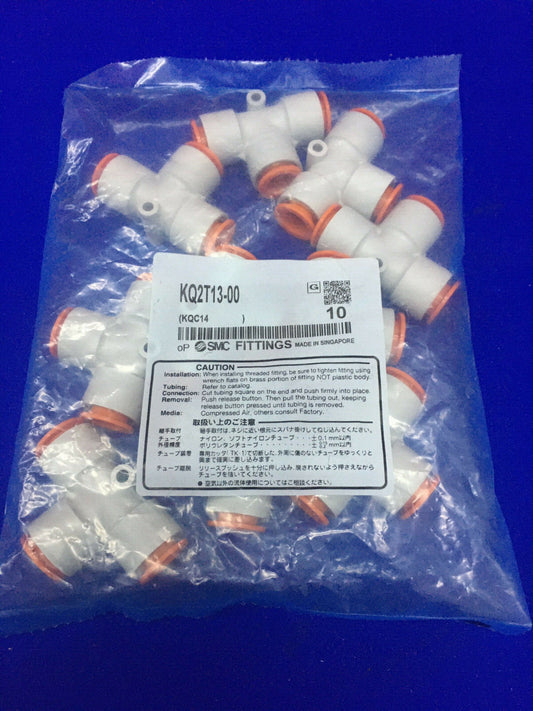 1 PAQUET CONTENANT 10 RACCORDS SMC KQ2T13-00 / KQC14 UNION TEE