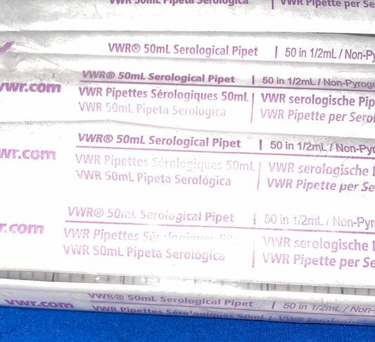 VWR 89130-902 PIPETTE SÉROLOGIQUE 50 mL - 1 PAQUET QTÉ 25 PIPETTES