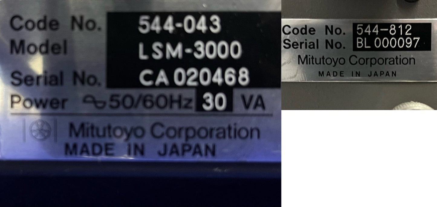 MITUTOYO LSM-3000 / LSM-602 LASER SCAN MICROMETER FOR PARTS/REPAIR