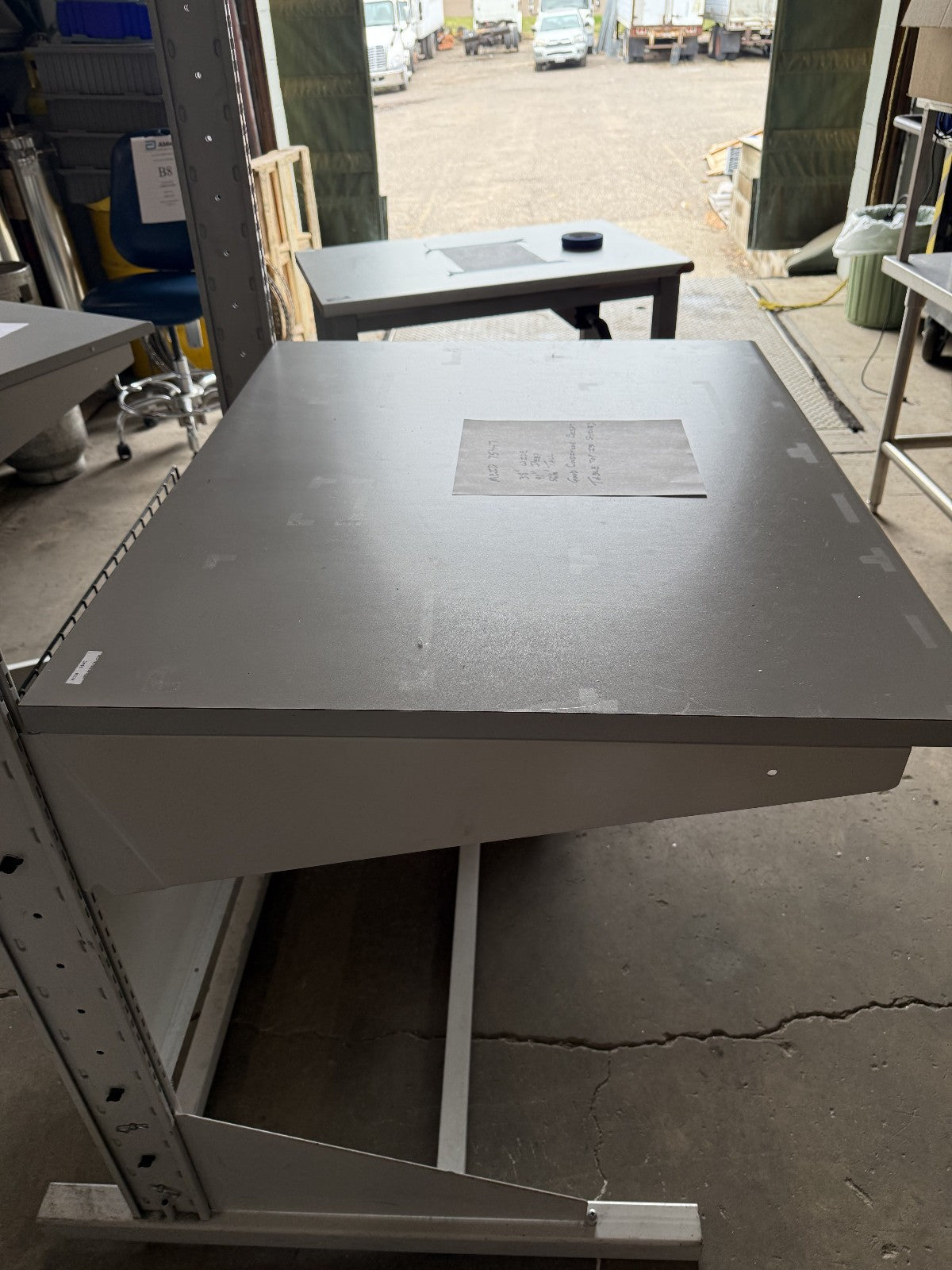 LISTA 38" W X 41" D X 56 1/2" T TABLE / WORKBENCH. WITH RISERS