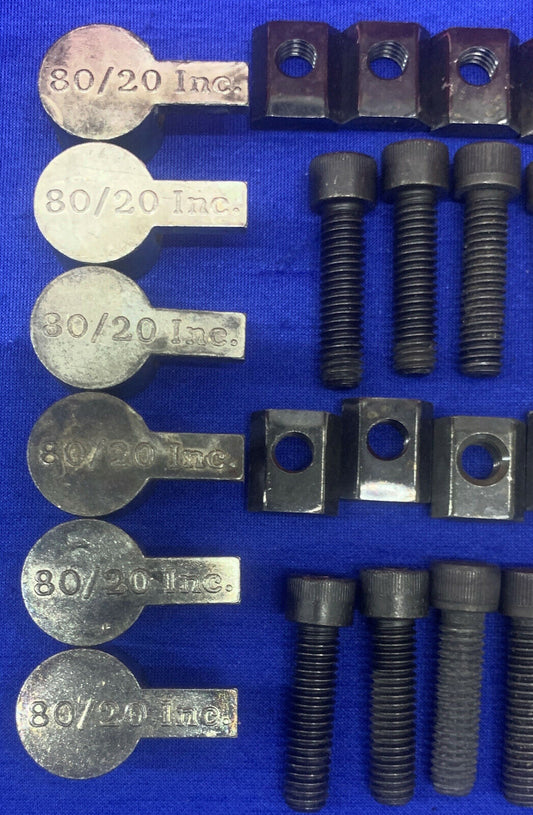 Cantidad 12 - Conjunto de sujetadores de anclaje estándar 80/20 (tuerca en T, leva y tornillo de cabeza)