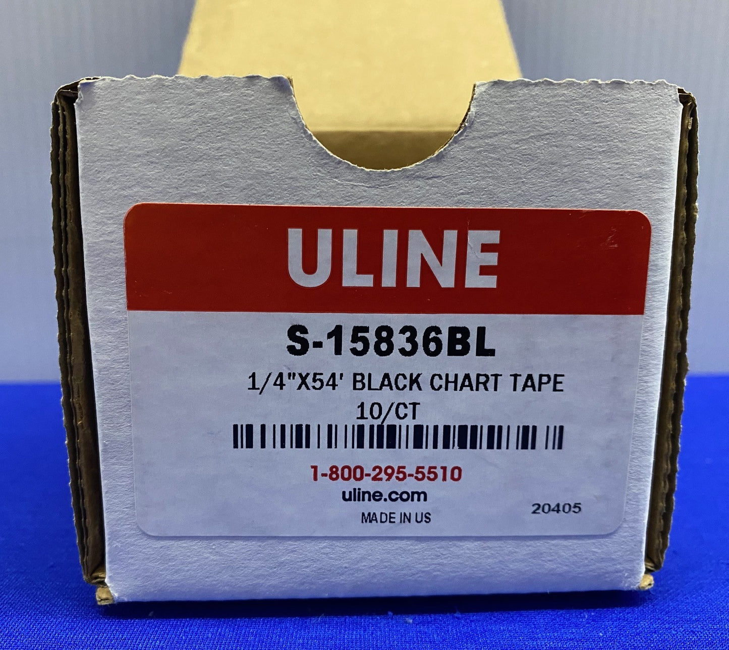 ULINE S-15836BL 1/4"X54' BLACK CHART TAPE - 1 PACKAGE QTY 10 ROLLS
