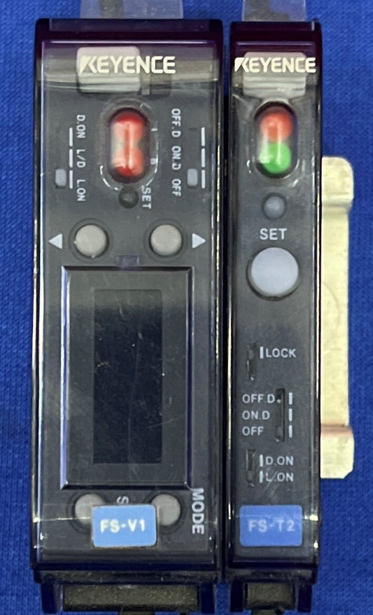 Keyence FS-V1 (1) & Keyence (1) FS-T2 Fiber Optic Sensors