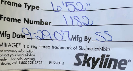 6’ x 52" Skyline 3 Panel Pop Up Trade Show Display with Storage Case