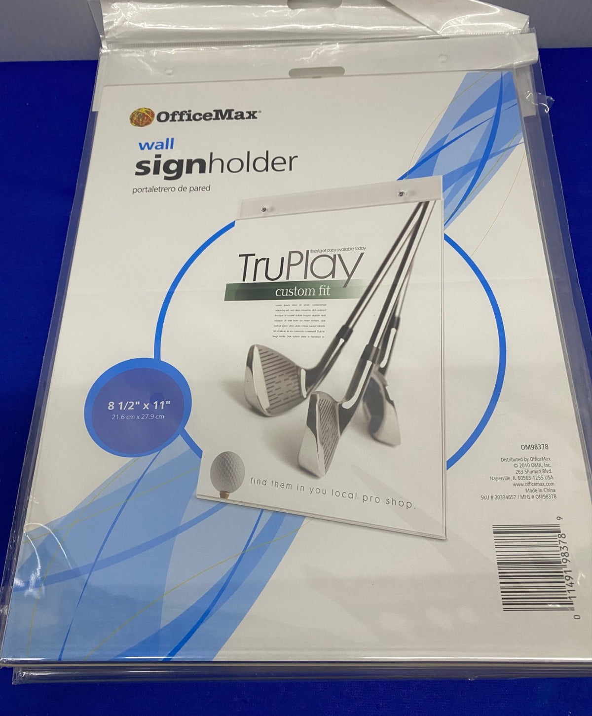 OFFICE MAX ® OM98378 8.5" X 11" WALL SIGN HOLDER NEW. 1 LOT OF QTY. 6