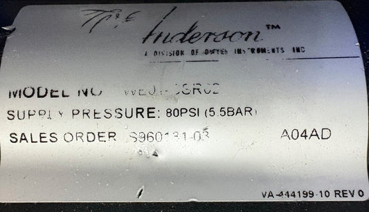 ANDERSON DWYER SERIES WE08 PNEUMATIC ACTUATOR 2 PIECE NPT BRASS BALL VALVE 80PSI